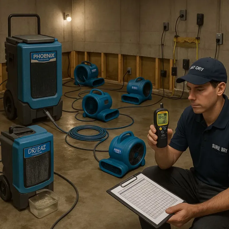 Structural Drying and Dehumidification process in Wister, OK